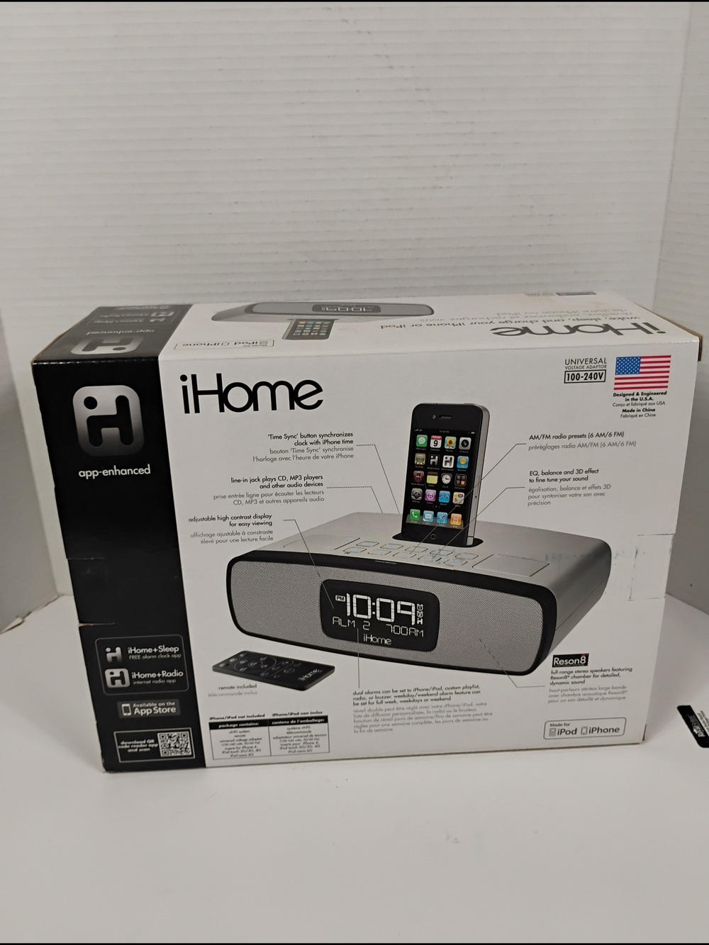 iHome Silver and Black Docking Alarm Clock with Remote